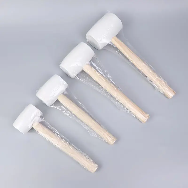 High quality Black white wooden handle soft rubber hammer for floor installation