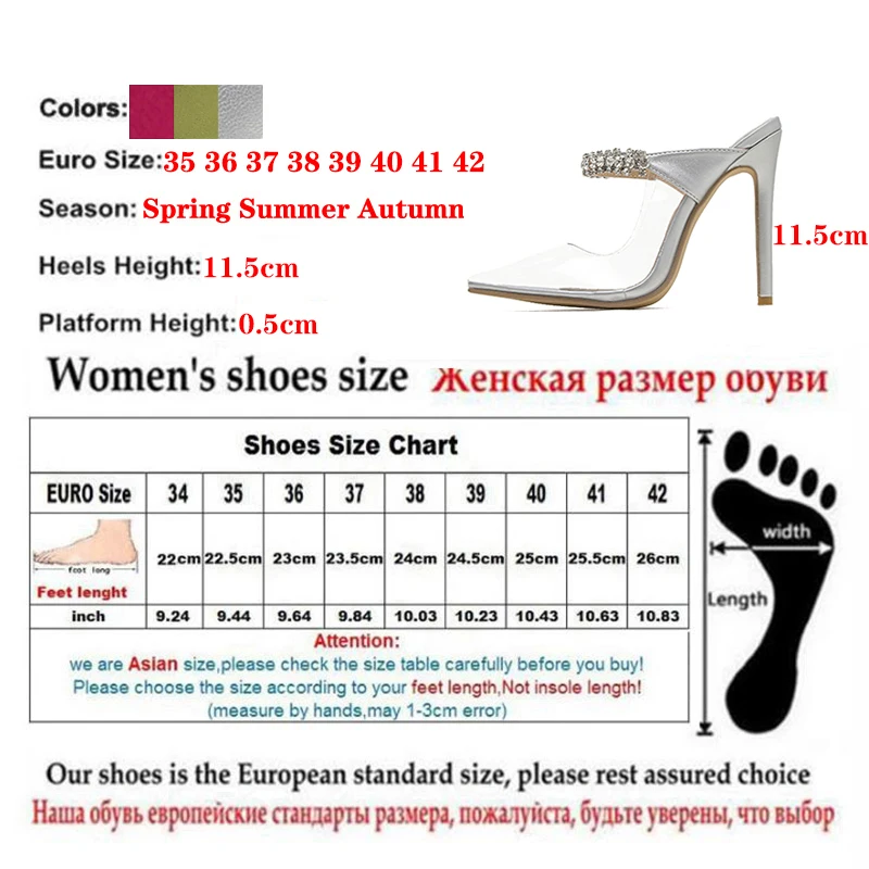 Summer Sexy Jelly Color PVC 2022 Pointed Toe Thin High Heel Spring Fashion Shoes Ankle Slip-On Slingbacks Pumps Women Shoes