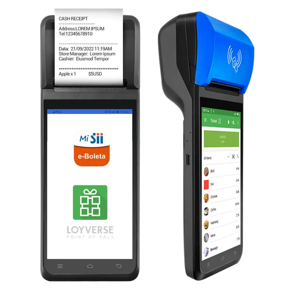 FYJ F1-55s Electronic Payment Terminal Pos Machine Touch Screen Android Pos Terminal with 90mm/s Printer