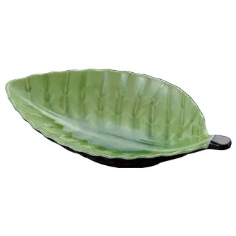 Melamine Leaf Shape Hot Pot Sushi BBQ Dessert Fruit Snack Platter with High Quality Unbreakable Reusable Plate for Restaurant
