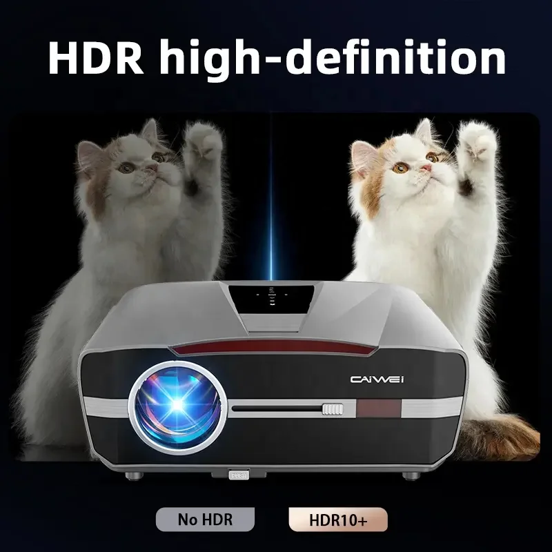 Caiwei Projector support 4k HD LED Cinema Movie lcd Projector Home Theater Movie Projector