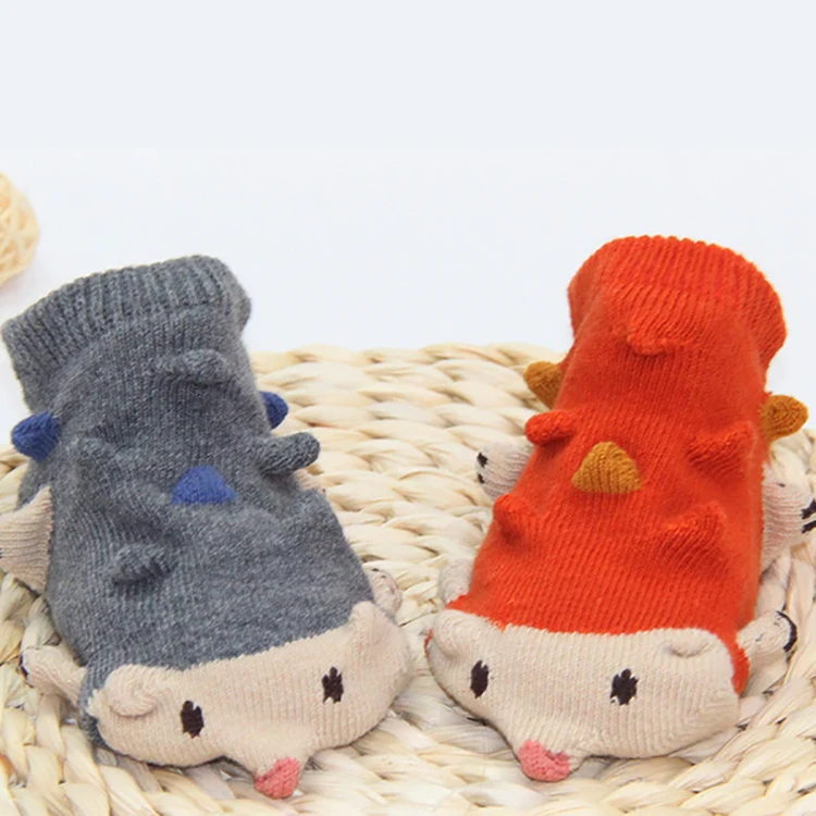 
Custom gift set newborn funny cute girl 3d carton organic non slip baby socks with grip 