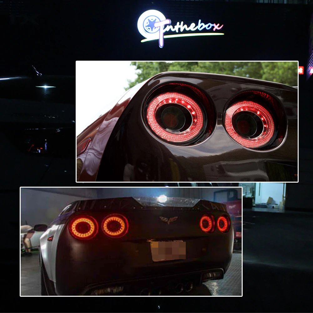 For 2005 2006 2007 2008 2009 2010 2011 2012 2013 Chevrolet Corvette C6 Coupe LED Brake Turn Signal Lamp Tail Lights Smoke lens