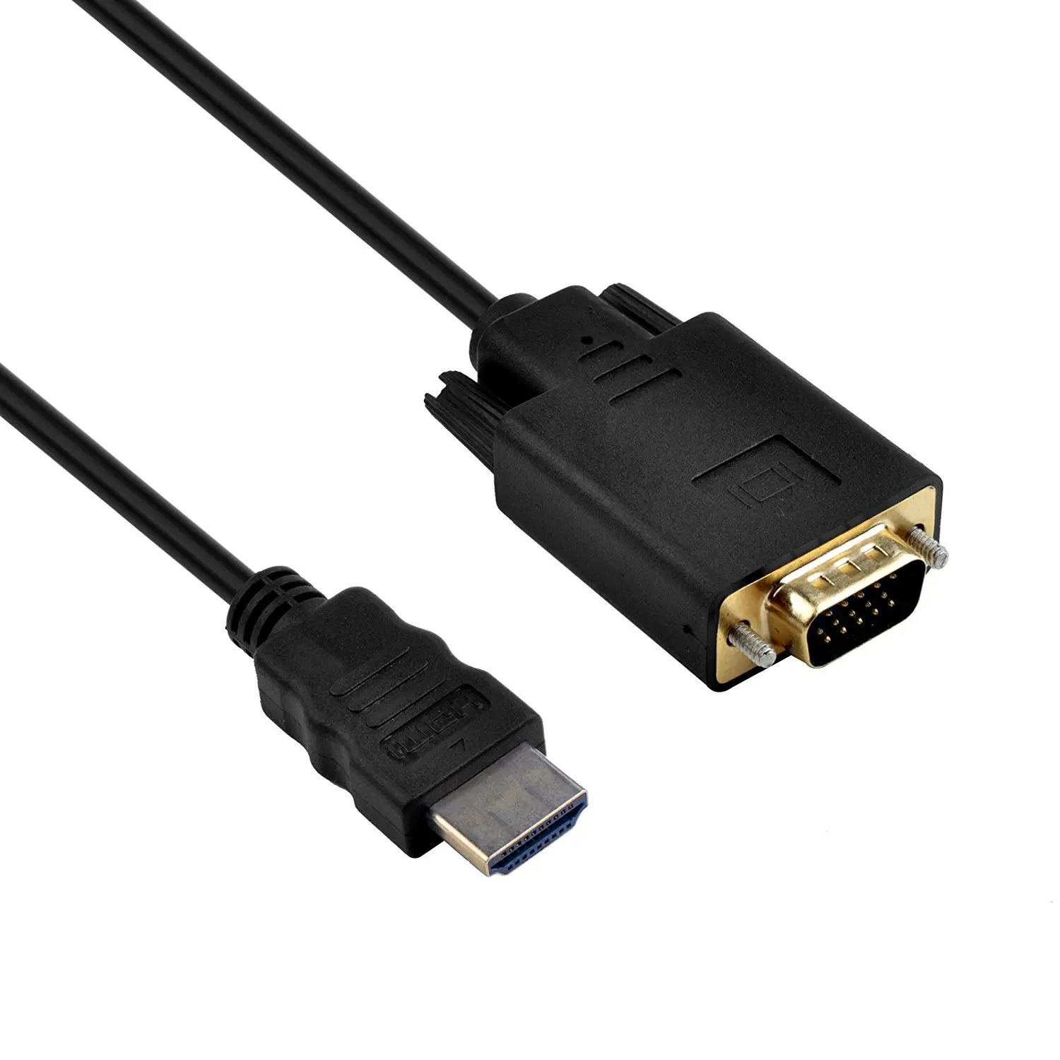 1.8m/6ft Gold-Plated HDMI to VGA Cable with audio USB for Computer, Desktop, Laptop, PC, Monitor, Projector, HDTV