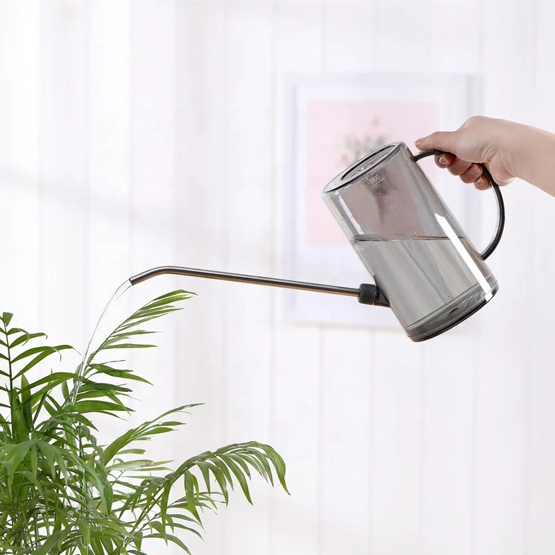 1L long nozzle plastic flower watering can transparent watering pot