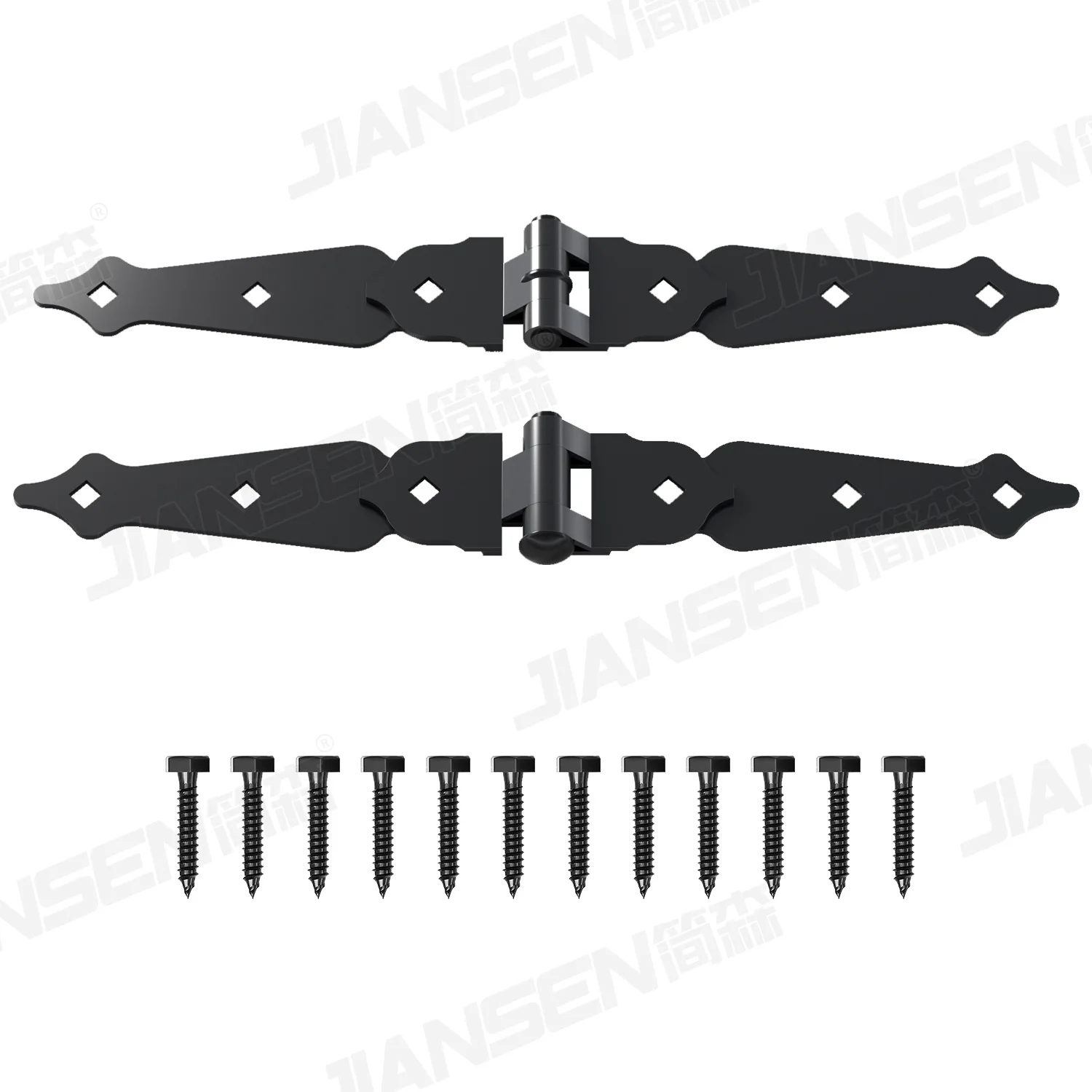 Antique Style Outdoor Black Steel A Type Fence Hinge Hardware Accessory Folding Fence Gate Hinge Kits For Fence Gate