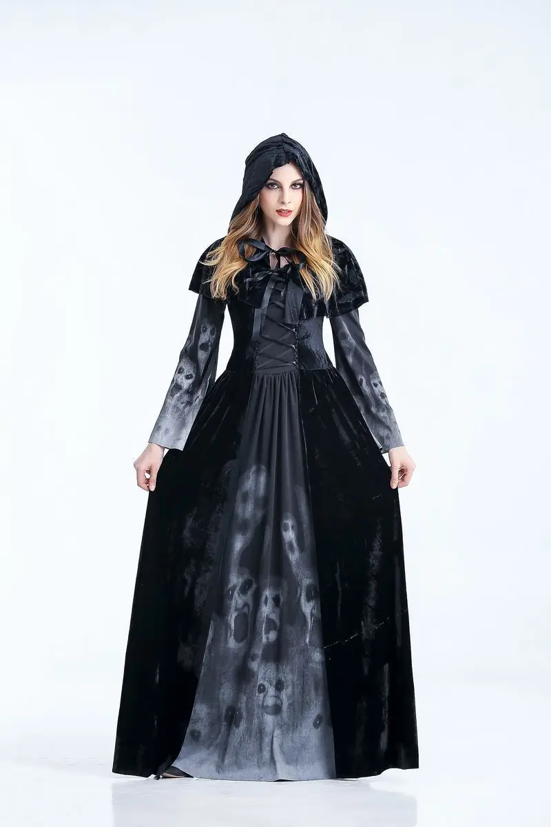 Halloween Women Female Death Dress Horror Skeleton Vampire Cosplay Costume Bar Ds Stage Costume