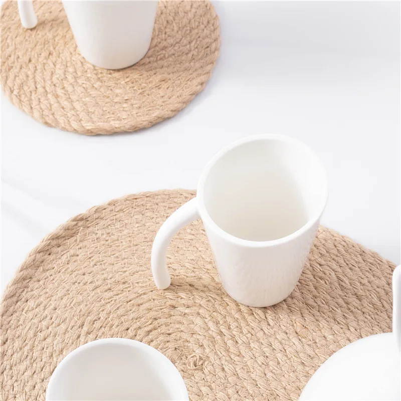 Modern white Bevel porcelain cup with handle minimalist large capacity ceramic mug