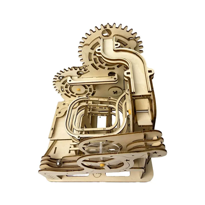 Handmade Assembly Mechanic 3d Marble Run Wooden Puzzles Educational Toys Track Ball Game Transmission Model for Kids Learning