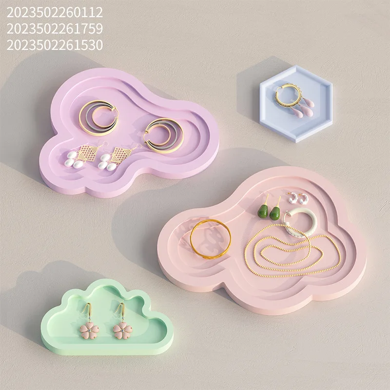 KK306 DIY Polygon Epoxy Resin Casting Mold Table Craft Decoration Cloud Coaster Crystal Silicone Mold Cement Plaster Tray Mould