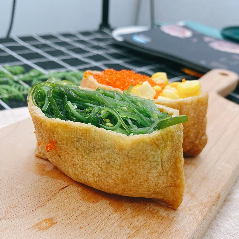 Hot Selling healthy Japanese marinated Inari sweet edible fried sushi seasoned tofu pastry