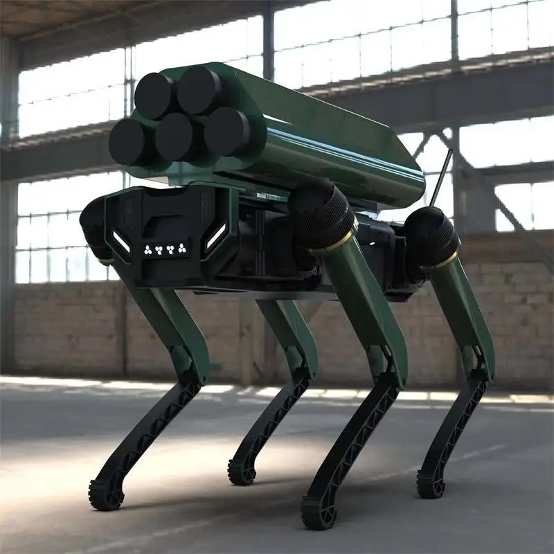 Custom quadruped bionic robot dog for fire rescue and safety education