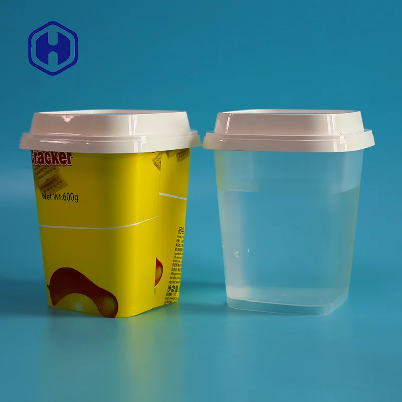 Square 650ml Japanese Instant Noodle Cup Plastic PP Disposable Box Customized Ramen Soup Bowl