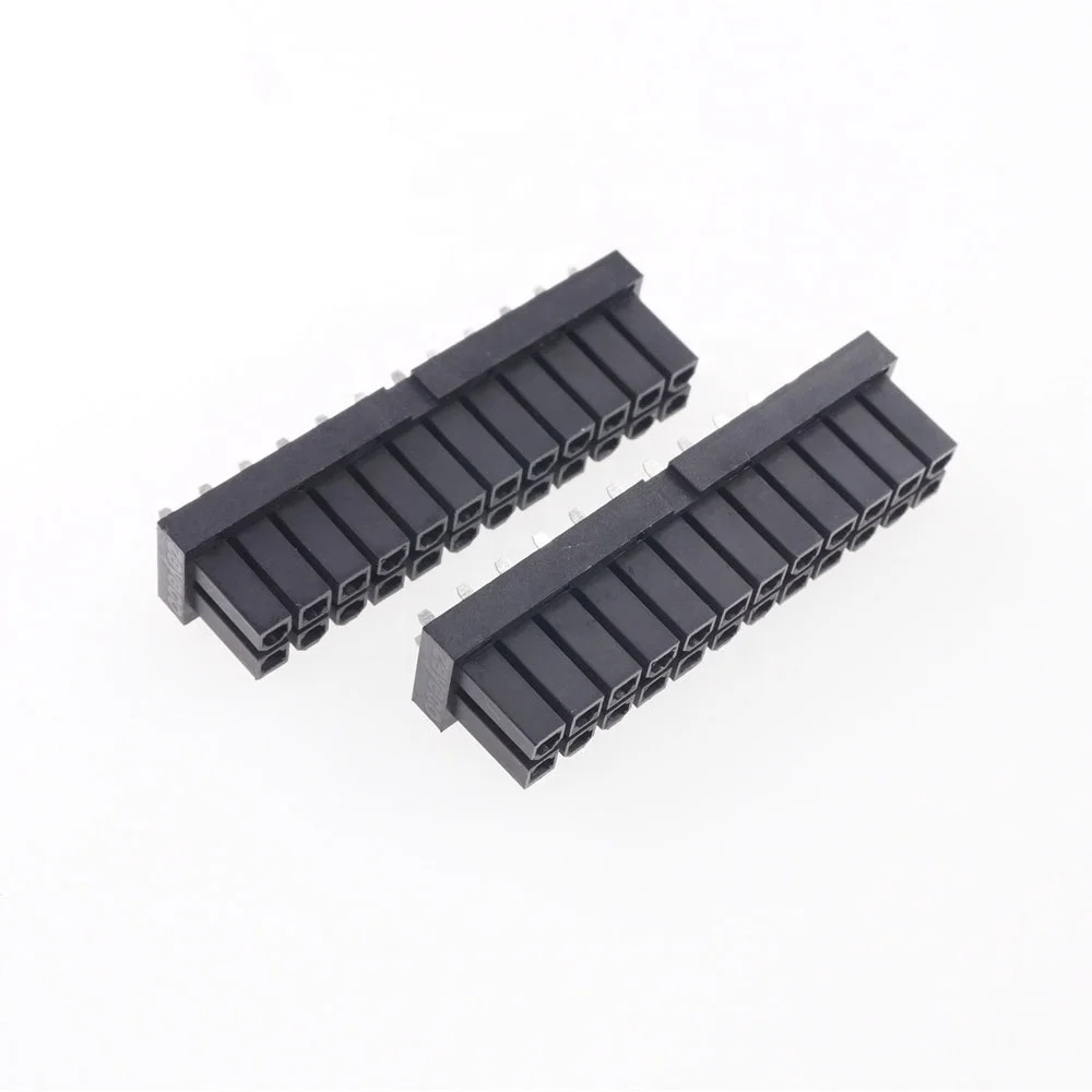 4.20 mm ATX 24 Pin 2 row PCB Receptacle CPU PSU EPS12V Mainboard Motherboard Power Connector Female Contact Socket Wave Solder