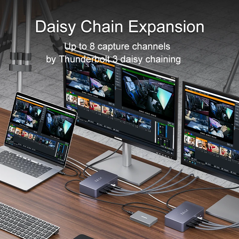 Acasis-external Thunderbolt3 HD SDI video capture card 4 channels live streaming teaching Vimx Software OBS multi channels