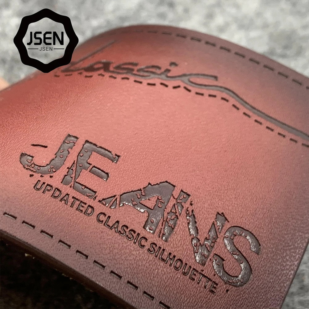 
Best price Custom brand jeans tag pu label embossed leather label patch for clothes garment 