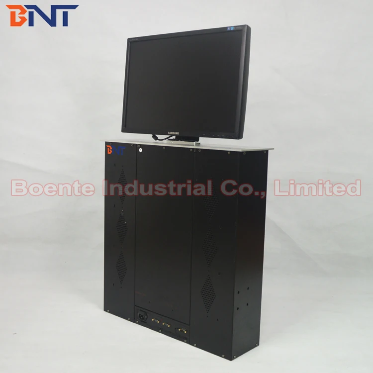 OEM/ODM large 19 inch lift screen monitor flip up Anti-pinch LCD Lift Motorized hidden lift monitor for conference