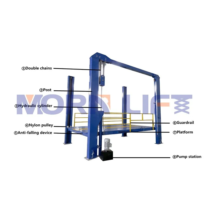 MORN car hoist 4 post elevator four post car elevator lift for vehicle vertical transportation