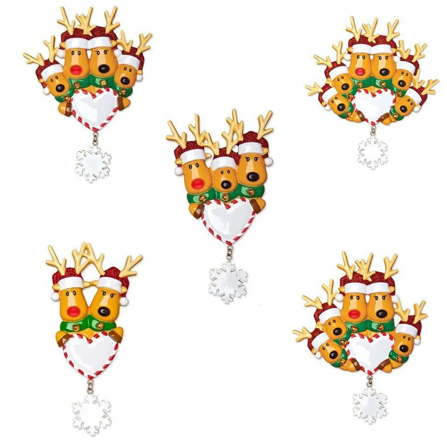 Resin Family Christmas Ornaments for Decor Christmas Tree Hanging Cute Holiday Decoration Gifts for Family Friends