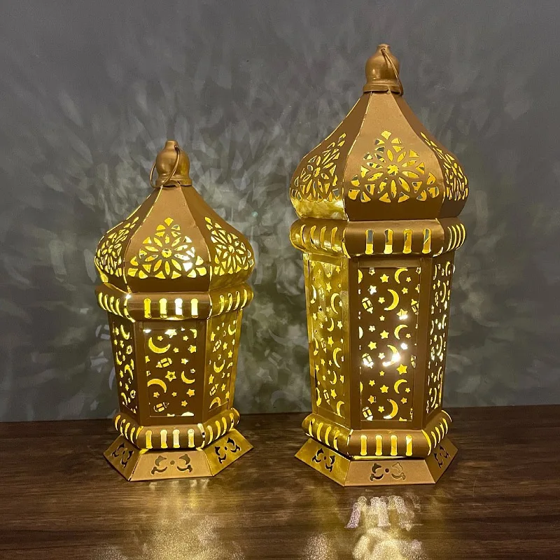 led iron lantern home tabletop display festive wind lantern crafts decoration pieces