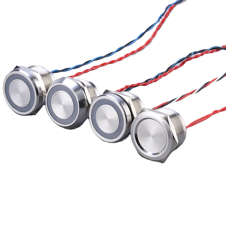 22mm china electrical switches spdt momentary latching waterproof ip68 12v led light electric touch switch low price