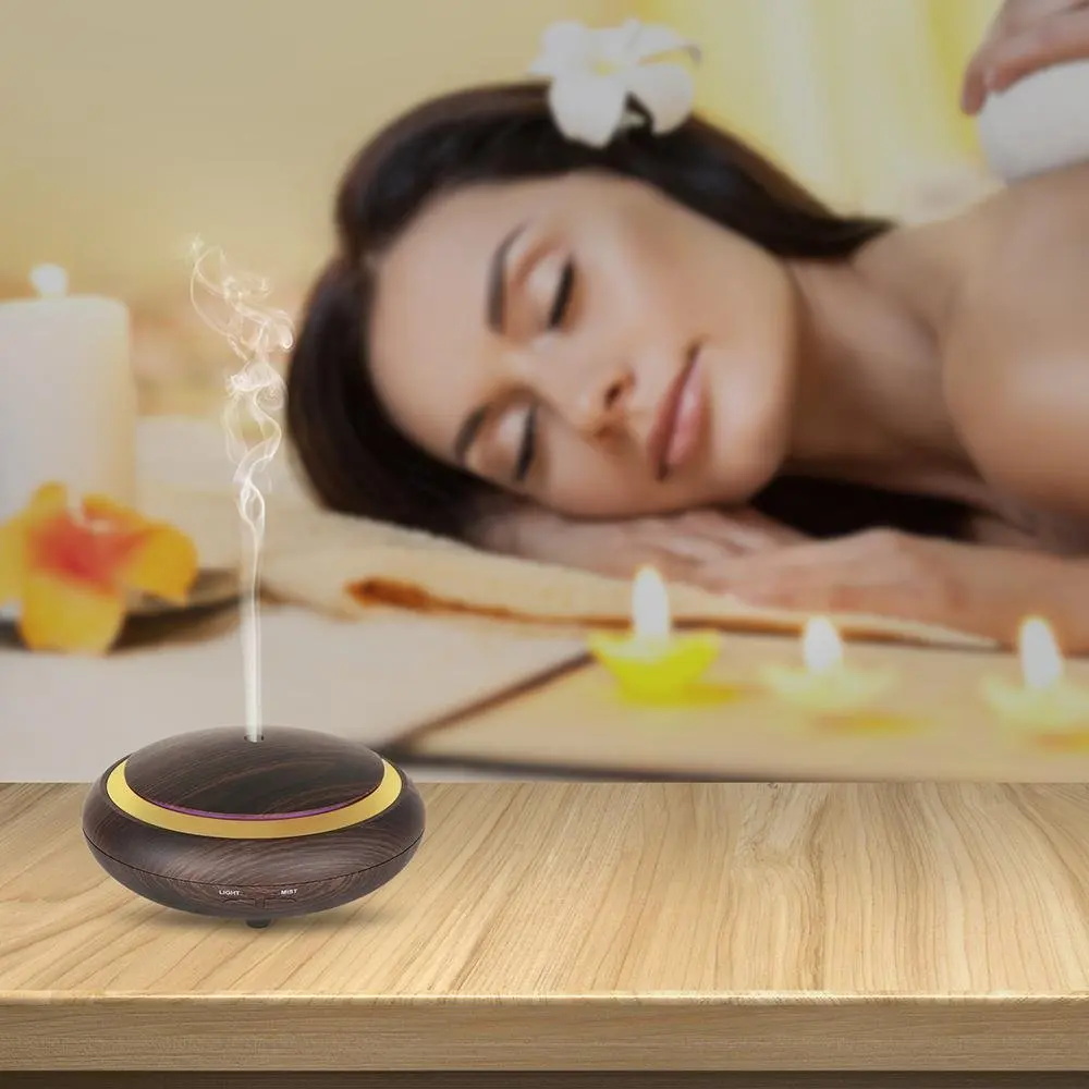 
Soicare UFO shape pear wood 7 color LED lights electrical aroma diffuser essential oil aroma diffusers 