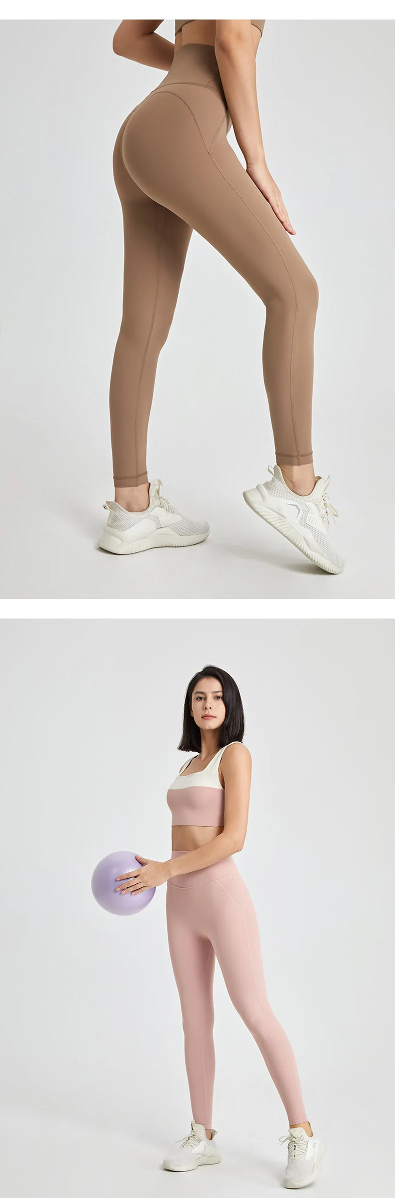 New No panties zero sense lulu one-piece yoga pants seamless bare back pocket leggings peach butt lift skinny exercise pants