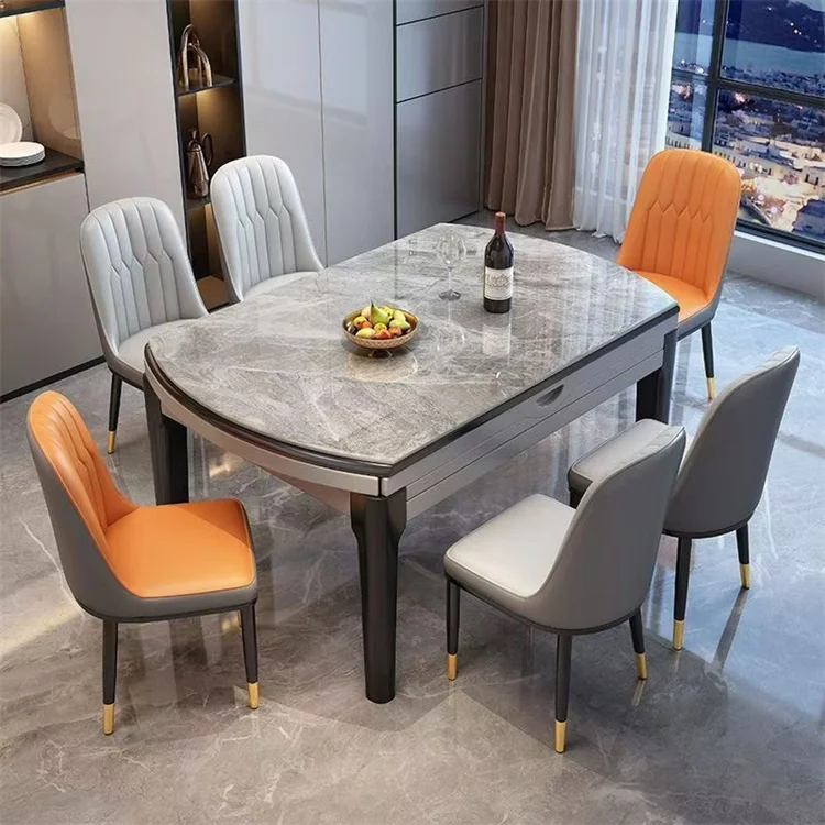 Modern Home Furniture Dinning Table Set 6 Seater Marble Dining Table For Restaurant