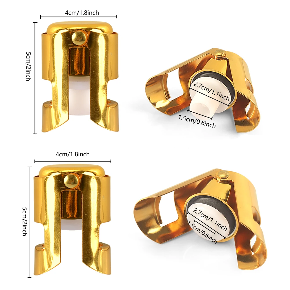 ZBPASL-High quality Stainless Steel Gold Vacuum Sealed Wine Sparkling Stopper Champagne Bottle Stoppers
