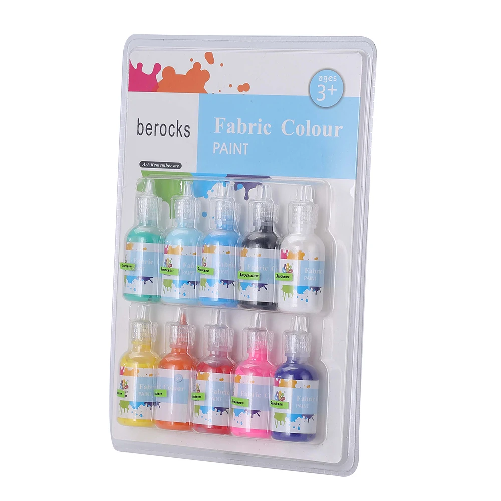 Modern waterborn fabric paint for fabric diy 30 ml 10 colors a set