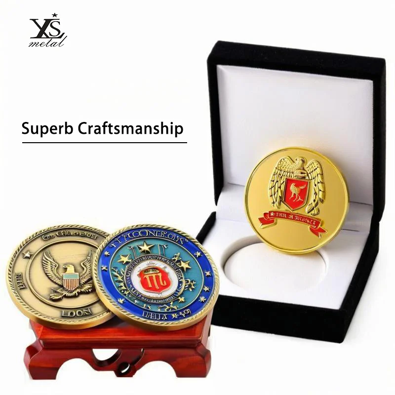 Manufacturer Custom Metal Crafts Badge Engraving Zinc Alloy Metal Coins Stamping Dies Coins