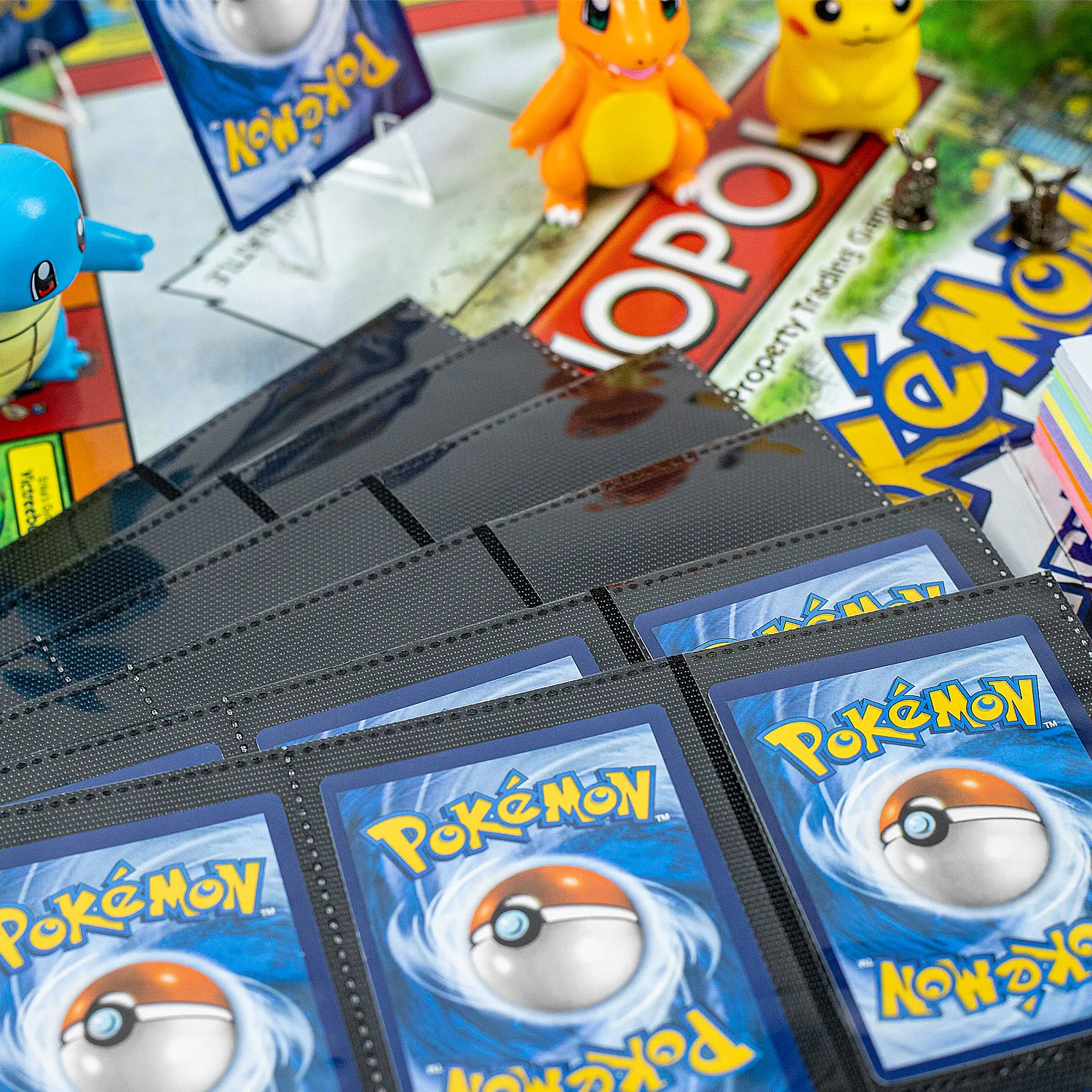 Customized Black PP Inner Page 11 Holes Fit 3 Ring Binder Trading Card Sleeve Pages 12 Pocket Game Cards Collector Photo Album