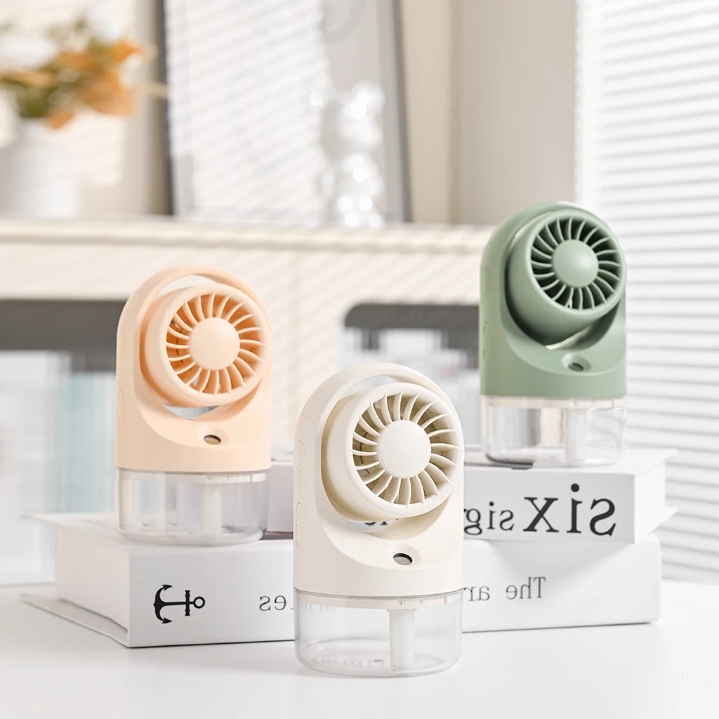 2024 New Arrivals hot sale Type-c rechargeable portable small table fan with plastic mist fan outdoor handheld Mini USB fan