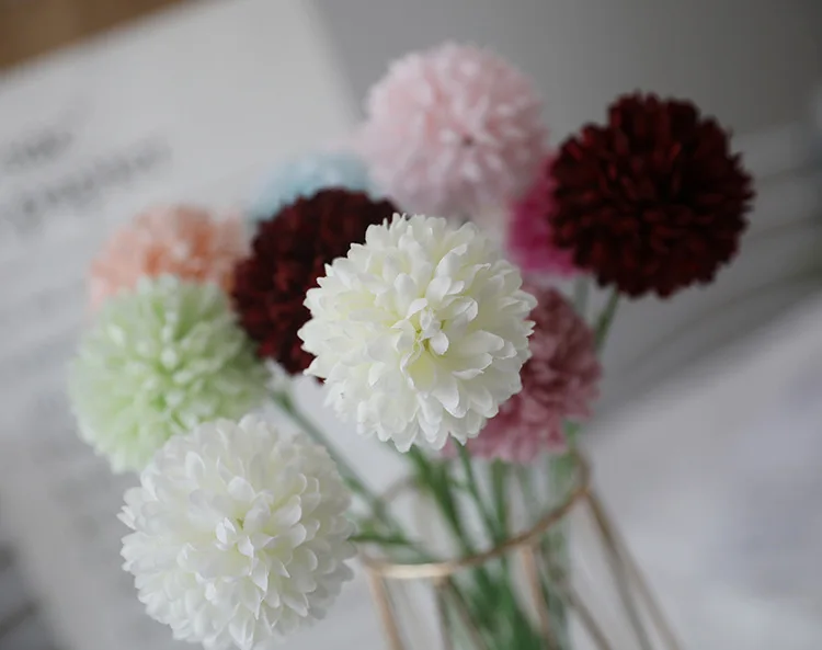Shininglife wholesale Wedding Table Tennis Chrysanthemum Dandelion flower ball wedding centerpieces