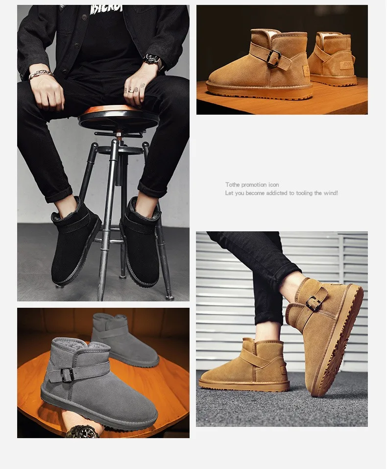 2024 Wholesale Winter MID-Calf Snow Boots Outdoor Thermal Plush Fur Casual Boots Platform Women Men Shoes