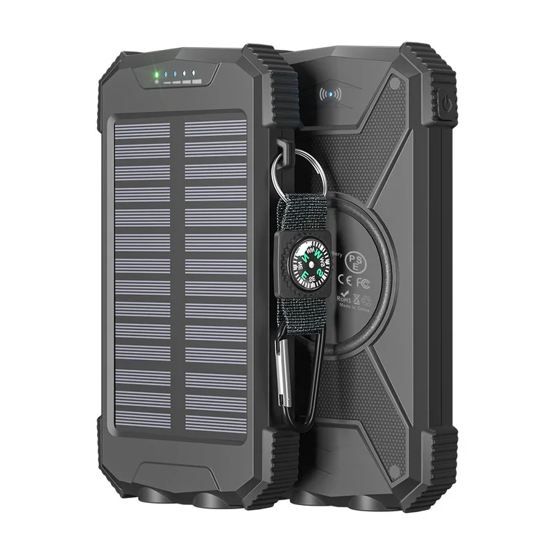 Водонепроницаемое Внешнее зарядное устройство с солнечной панелью, 10000 мАч, зарядное устройство с солнечной батареей, беспроводное портативное Панельное зарядное устройство для сотовых телефонов