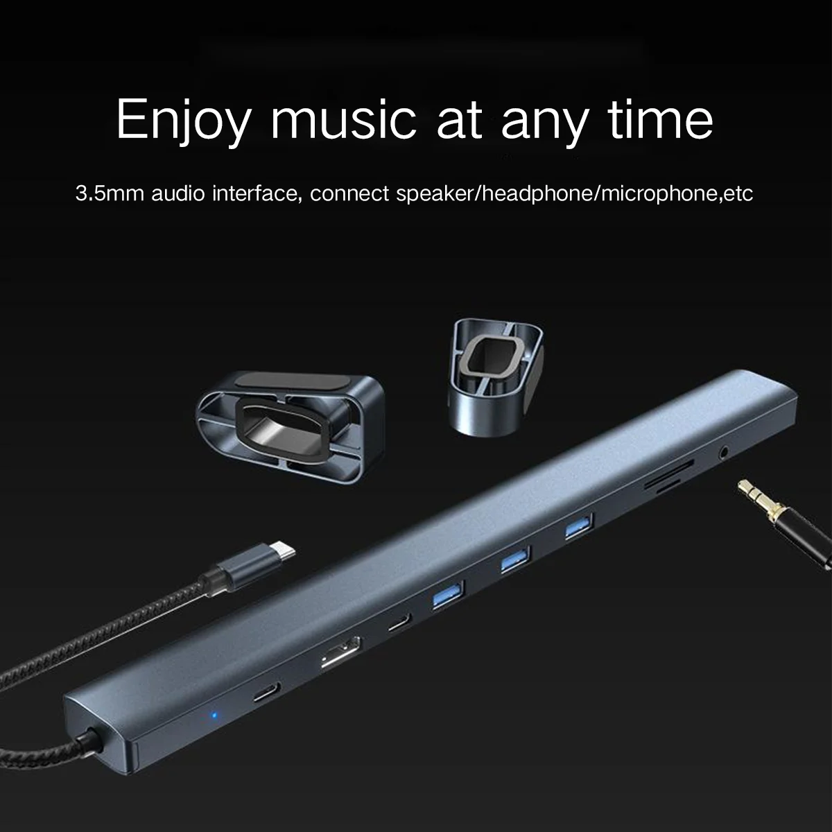 Оптовая продажа настольная док-станция расширения RJ45 100 м аудио SD/TF USB 3 0 USB-C HD 4K/30Hz PD100W концентратор для ноутбука MacBook