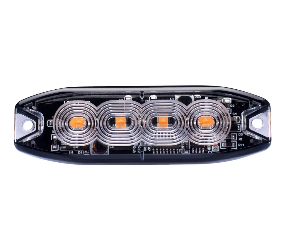 ECE R65 SAE Class 1 emergency LED Amber 4 LED warning strobe light head