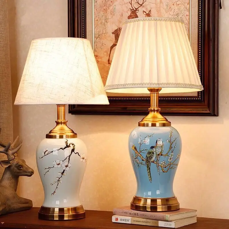 2023 Cheap nordic hotel bedroom bedside table lamp led decorative ceramics Lighting fancy desk lamp 220v E27 E26
