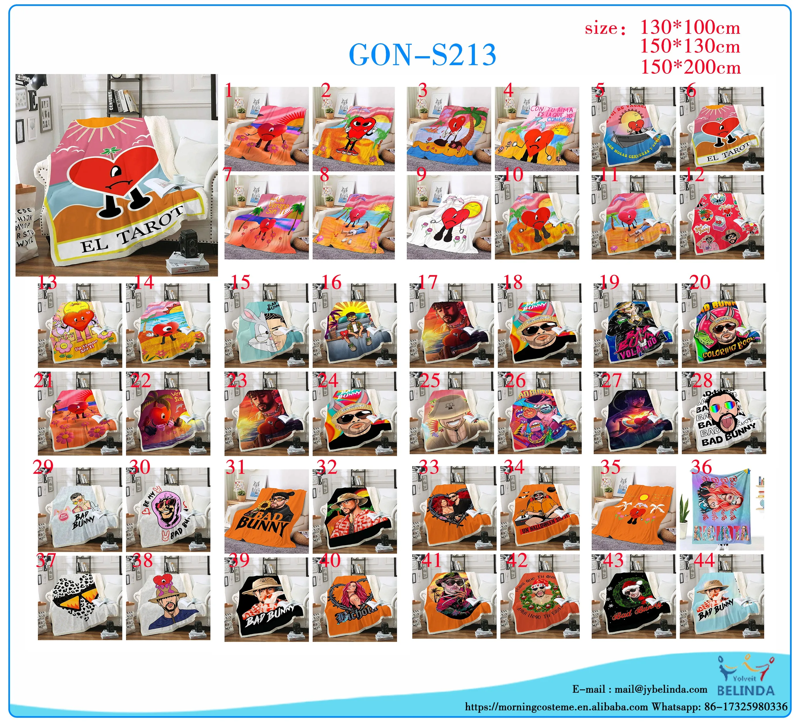 Wholesale Supply Personalized Unique Custom Fleece Blanket For White  bad cute bunny towel Transfer bad bunny blanket