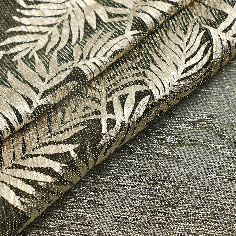 Fashion design 100% polyester knitting black silver hot stamping pleated fabrics for women evening dress