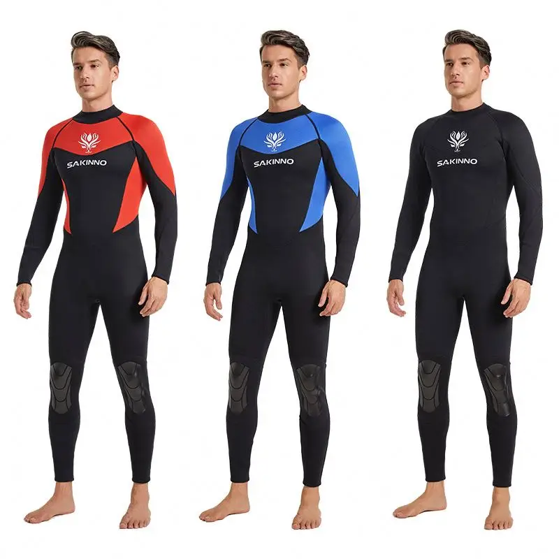 3mm Neoprene One Piece Swimming Snorkeling Surfing Suit Diving Suit Men Long Sleeve Wetsuit