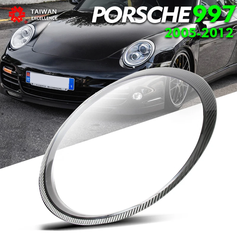 For Porsche 2005-2012 Headlight Glass Headlamp Cover Shade Transparent Lampshade Plexiglass Replace Original Lens
