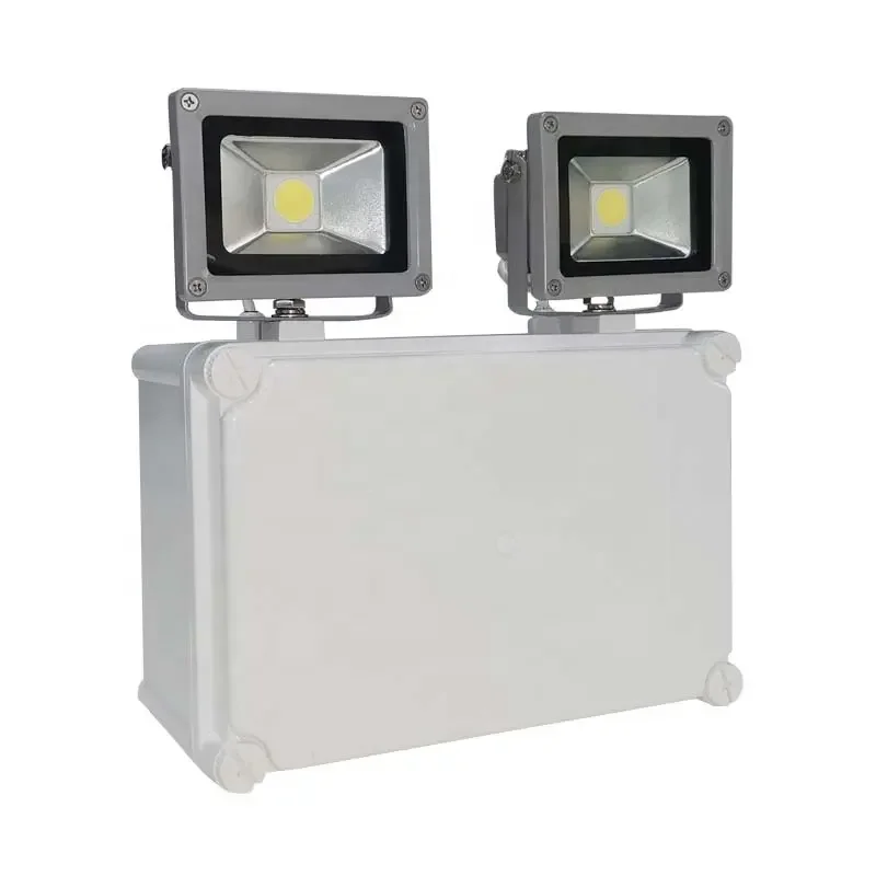 Li-ion Battery Backup Rechargeable LED Emergency Light IP65 Waterproof High Lumen 2x10W LED Twin-head Emergency Light