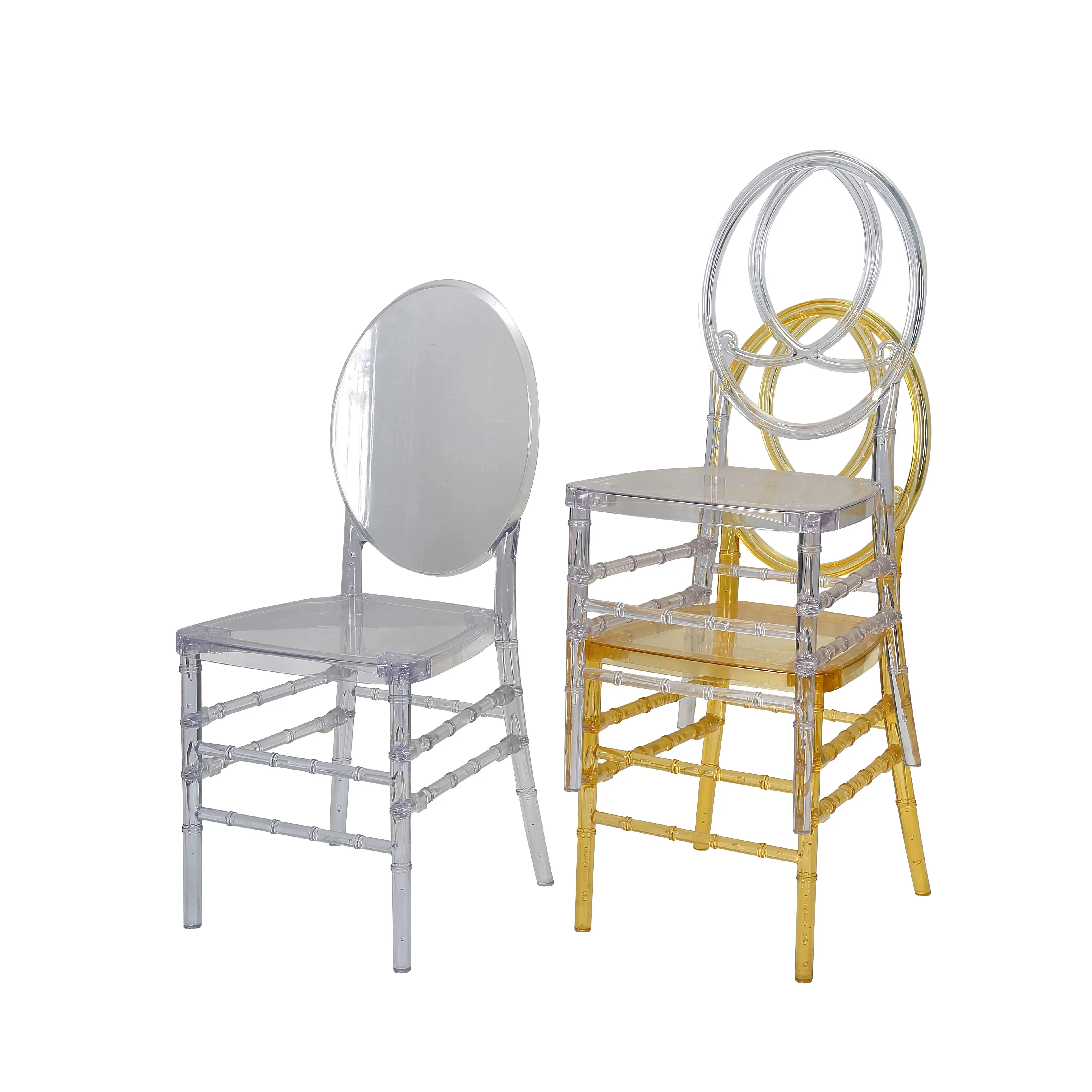 Wedding Crystal Clear Plastic Polycarbonate Tiffany Resin French Louis Chair Chiavari Event Rental Acrylic Ghost Chairs