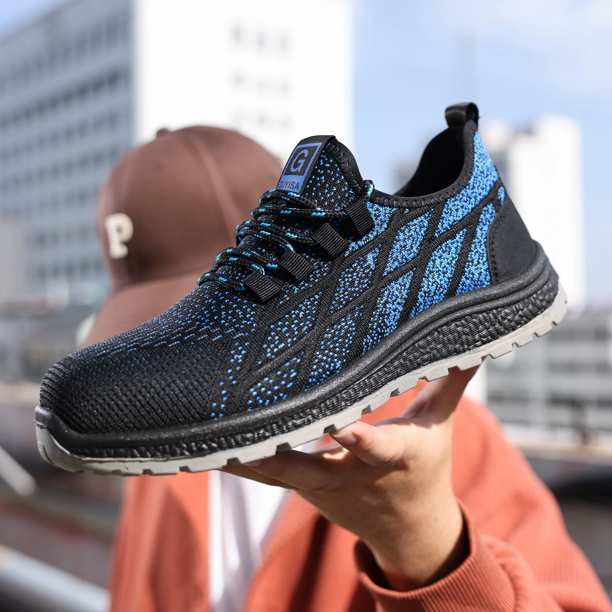 Fashion Steel plate midsole working protection safety shoes European standard steel toe safety shoes