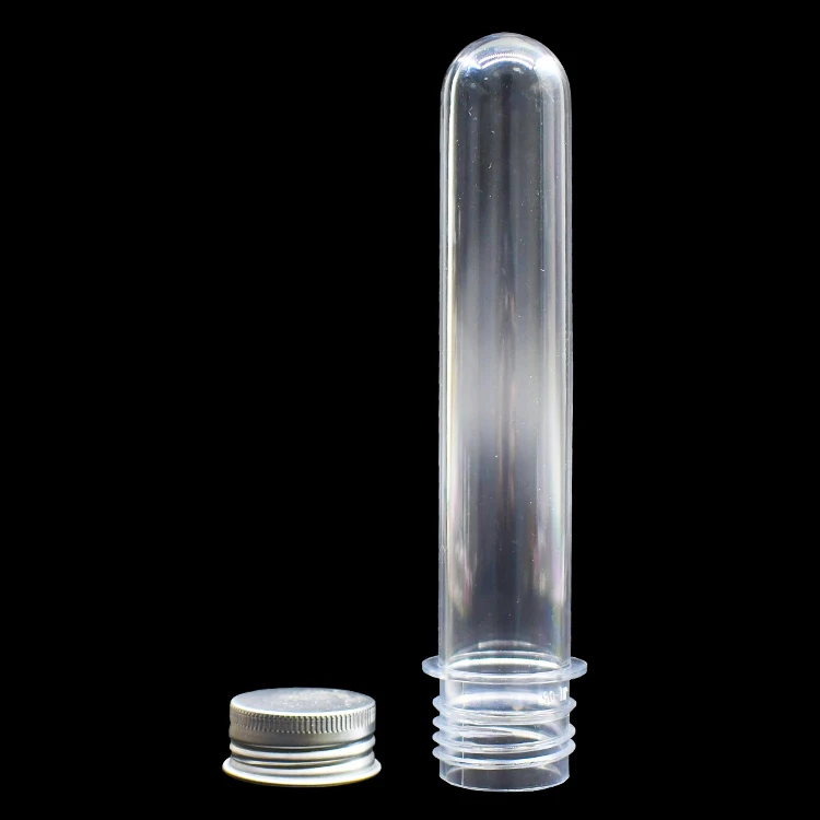 Wholesale and Custom Plastic PET Test Tube with Aluminum Screw Caps For Data cable cord and plant specimens