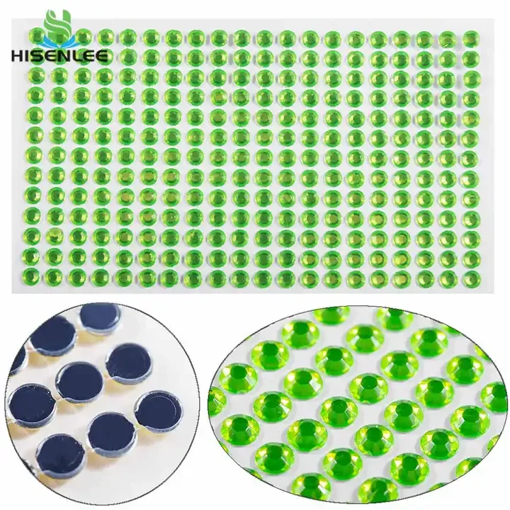 Hisenlee 4MM Resin Rhinestone Self Adhesive Stickers For DIY Mobile Phone Decoration Car Decor Decal Styling Accessories 437pcs