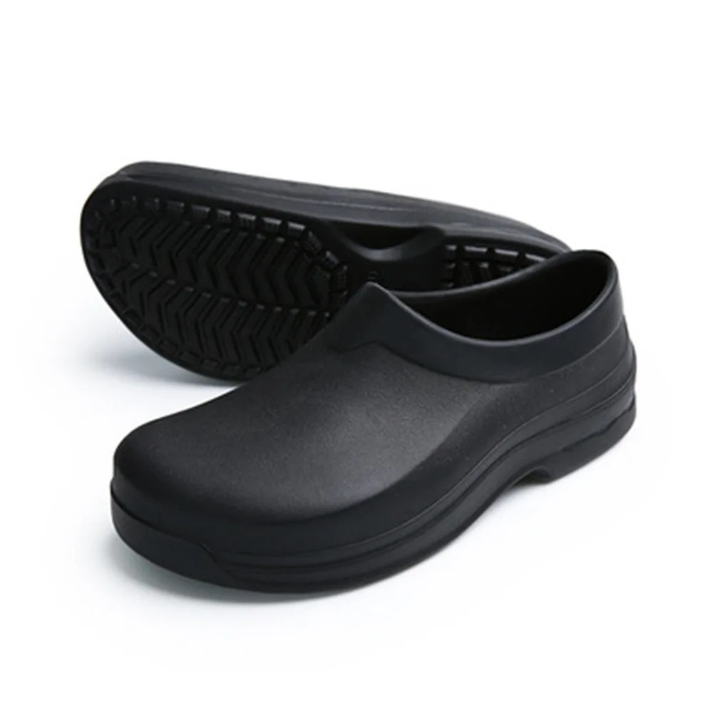 White PVC Clogs For Nurse In Hospital Black High Heel PVC Waterproof Work Shoes Oil Resistant For Chef In Kitchen