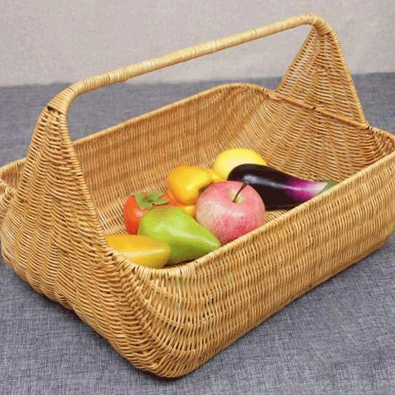 Factory wholesale natural hand-woven bamboo rattan picnic baskets
